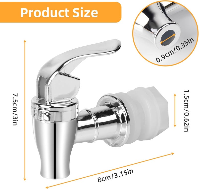 Pretwad 2 Pack Beverage Dispenser Spigot Replacement - Food Grade Stainless Steel Drink Dispenser Spout with Easy-Turn Handle, Universal Water Dispenser Faucet for Lemonade, Iced Tea, Juice & Party Drinks - Image 4